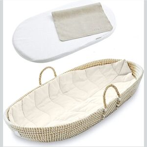 Woven Baby Moses Basket with Cream Liner